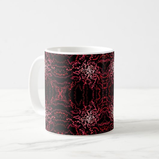 Abstract Splatter Dots Of Pinks And Reds Pattern Koffiemok (Voorkant links)
