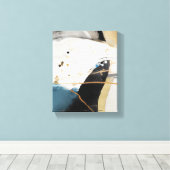 Abstract Splatter Paint Zwart Neutrals Canvas Afdruk (Insitu (Houten vloer))