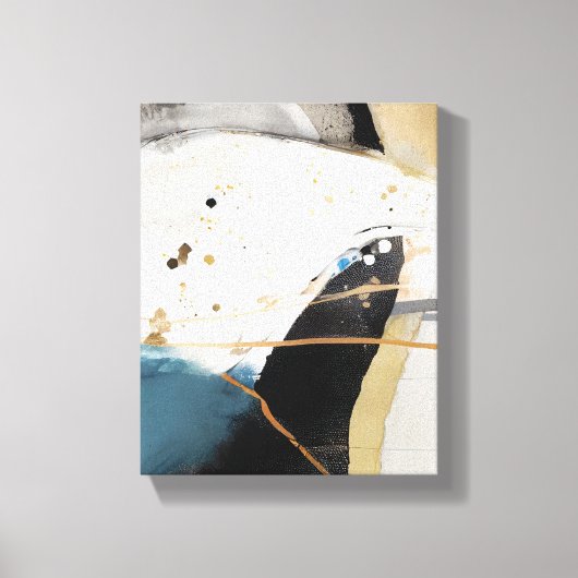 Abstract Splatter Paint Zwart Neutrals Canvas Afdruk (Voorkant)
