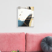 Abstract Splatter Paint Zwart Neutrals Canvas Afdruk (Insitu (Woonkamer))
