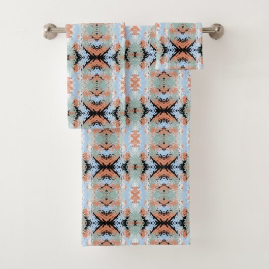 Abstract Split Ends-patroon en zachte pastelkleure Bad Handdoek (Insitu)