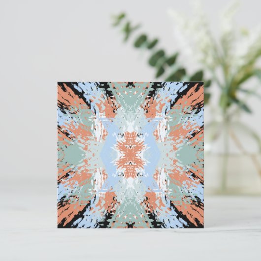 Abstract Split Ends-patroon en zachte pastelkleure Kaart (Staand voorkant)