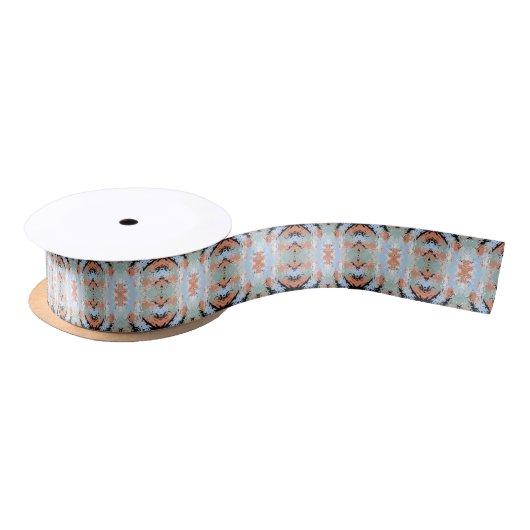 Abstract Split Ends-patroon en zachte pastelkleure Satijnen Lint (Spoel)