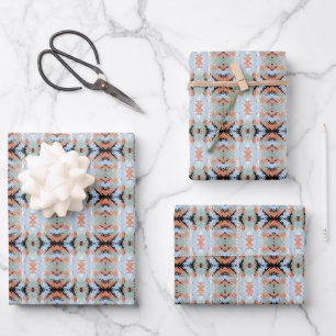 Abstract Split Ends-patroon en zachte pasteltinten Inpakpapier Vel