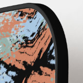 Abstract Split Ends-patroon en zachte pasteltinten Pickleball Paddle (Links Detail)