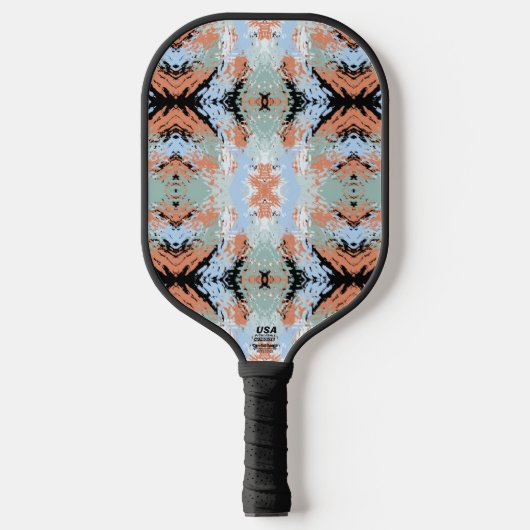 Abstract Split Ends-patroon en zachte pasteltinten Pickleball Paddle (Voorkant)