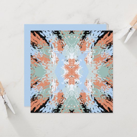 Abstract Split Ends Pattern And Soft Pastels Kaart (Voorkant / Achterkant in situ)