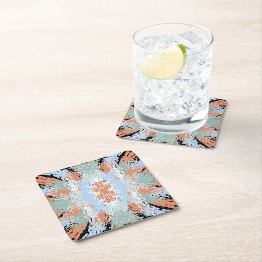 Abstract Split Ends Pattern And Soft Pastels Kartonnen Onderzetters (Insitu)