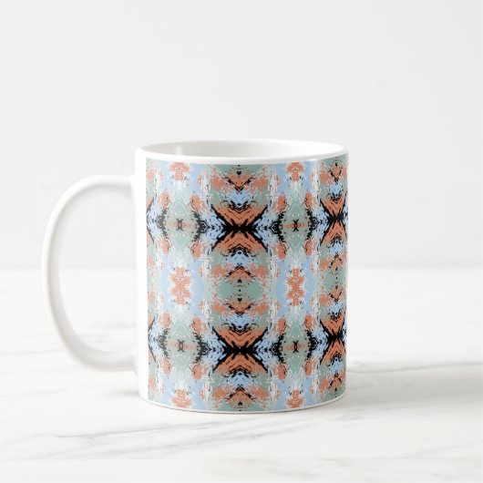 Abstract Split Ends Pattern And Soft Pastels Koffiemok (Links)