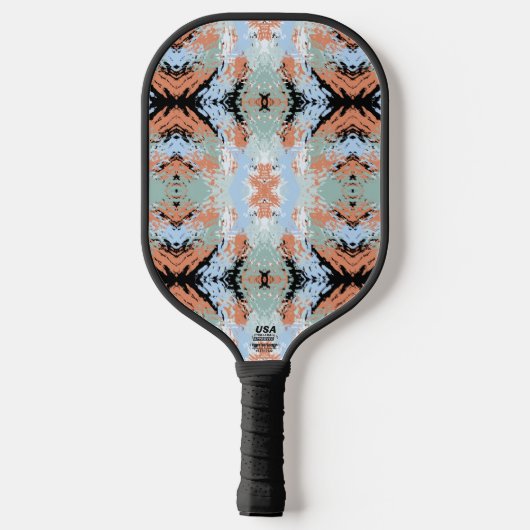 Abstract Split Ends Pattern And Soft Pastels Pickleball Paddle (Achterkant)