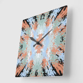 Abstract Split Ends Pattern And Soft Pastels Vierkante Klok (Hoek)