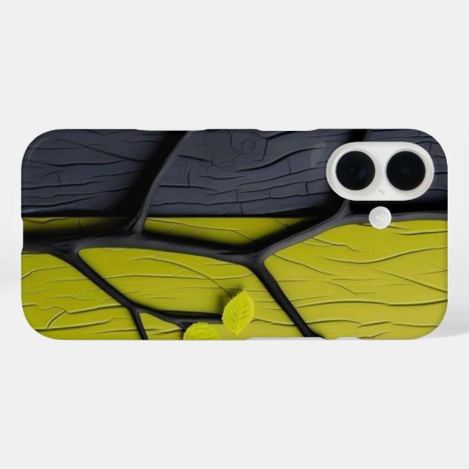 Abstract Split Tree Texture Phone Case (Achterkant (horizontaal))