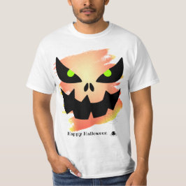 Abstract Spooky Jack o'Lantern Face Halloween T-shirt