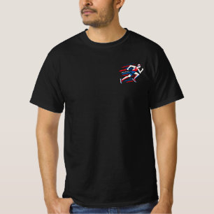 Abstract Sprinters Rood Wit Blauw Geometrische Rac T-shirt