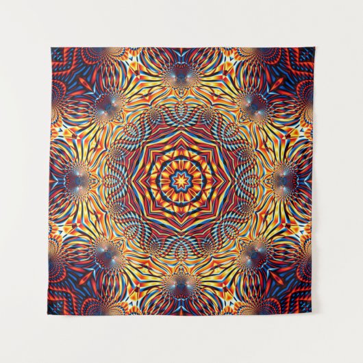 Abstract square background. Symmetric round decora Wandkleed (Voorkant)