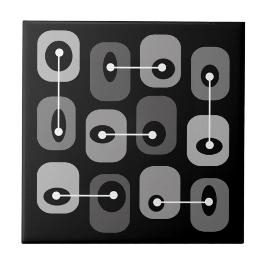 Abstract Squishy Cubes Black Silver Tegeltje (Voorkant)