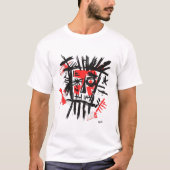 Abstract stadsgezicht - Bold Red & Black Street Ar T-shirt (Voorkant)