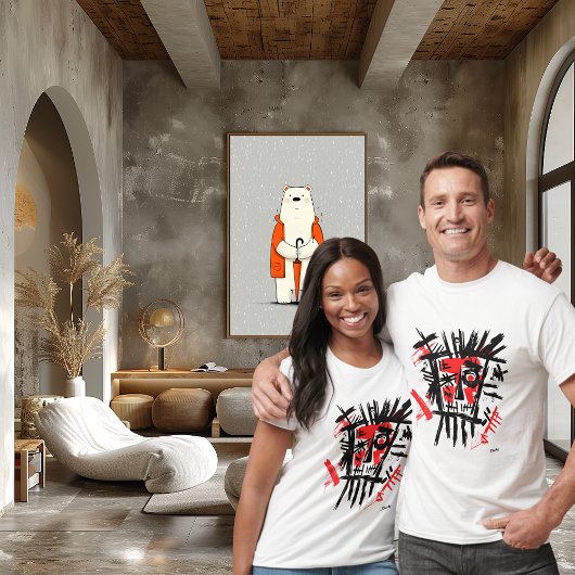 Abstract stadsgezicht - Bold Red & Black Street Ar T-shirt