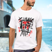 Abstract stadsgezicht - Bold Red & Black Street Ar T-shirt