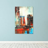 Abstract stadsgezicht  canvas afdruk (Insitu (Houten vloer))