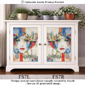 Abstract Stadslandschap Vrouw Collage FS7L Decoupa Tissuepapier