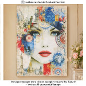 Abstract Stadslandschap Vrouw Collage FS7R Decoupa Tissuepapier