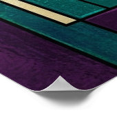 Abstract Stained Glass Harp Poster Teal and Purple (Hoek)
