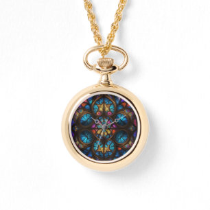 Abstract stainglass artwork ketting