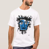 Abstract stammengezicht - Bold Black en Blue Urban T-shirt (Voorkant)