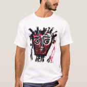 Abstract stammengezicht - Bold Burgundy & Black Ur T-shirt (Voorkant)