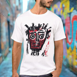 Abstract stammengezicht - Bold Burgundy & Black Ur T-shirt
