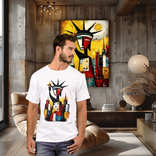 Abstract Standbeeld van de Vrijheid | Modern Expre T-shirt