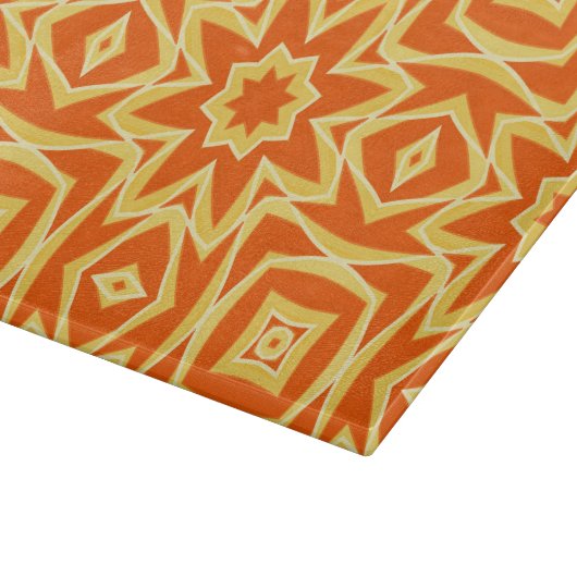 Abstract Star Geometric Oranje en Gold Snijplank (Hoek)