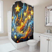 Abstract Star-ontwerp Douchegordijn (In situ)