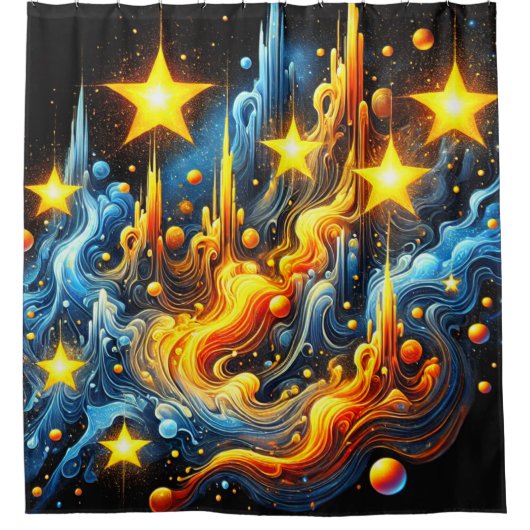Abstract Star-ontwerp Douchegordijn (Voorkant)