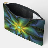 Abstract Star, Shiny Blue Green Golden Fractal Art Etui (Open)
