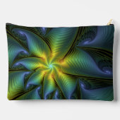 Abstract Star, Shiny Blue Green Golden Fractal Art Etui (Achterkant)