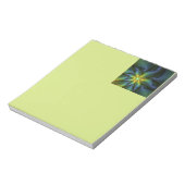 Abstract Star, Shiny Blue Green Golden Fractal Art Notitieblok (Linkerzijde)