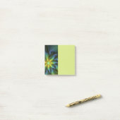 Abstract Star, Shiny Blue Green Golden Fractal Art Post-it® Notes (Op bureau)