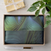 Abstract Star, Shiny Blue Green Golden Fractal Art Tissuepapier (Geschenk)