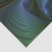 Abstract Star, Shiny Blue Green Golden Fractal Art Tissuepapier (Detail)