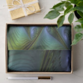 Abstract Star, Shiny Blue Green Golden Fractal Art Tissuepapier (Geschenk)