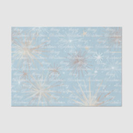 Abstract Starburst Patroon Blauw Vrolijk Kerstfees Tissuepapier