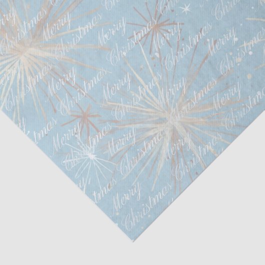 Abstract Starburst Patroon Blauw Vrolijk Kerstfees Tissuepapier (Detail)