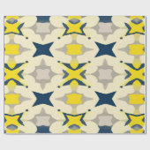 Abstract Starburst Pattern in Yellow and Blue Cadeaupapier (Vlak)