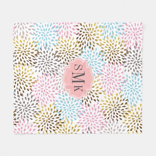 Abstract starburstpatroon fleece deken (Voorkant (Horizontaal))