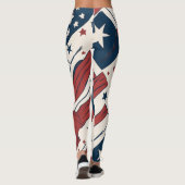 Abstract Stars and Stripes 4 juli Leggings (Achterkant)