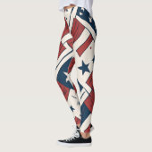 Abstract Stars and Stripes 4 juli Leggings (Links)