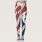 Abstract Stars and Stripes 4 juli Leggings (Voorkant)