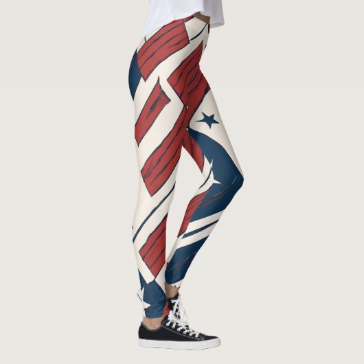 Abstract Stars and Stripes 4 juli Leggings (Rechts)